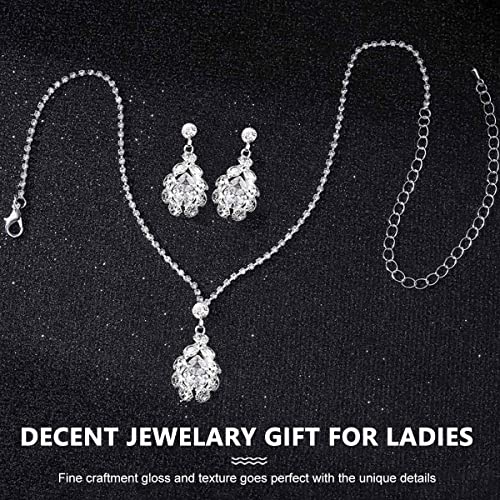 SANNIDHI Women Necklace Earrings Set Rhinestone Necklace Earstud Bridal Wedding Jewelry Sets Zircon Pendent Necklace Prom Gift Jewelry Set for Women and Girls SANNIDHI Women Necklace Earrings Set Rhinestone Necklace Earstud Bridal Wedding Jewelry Sets Zircon Pendent Necklace Prom Gift Jewelry Set for Women and Girls